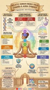 Seven major chakras along the body